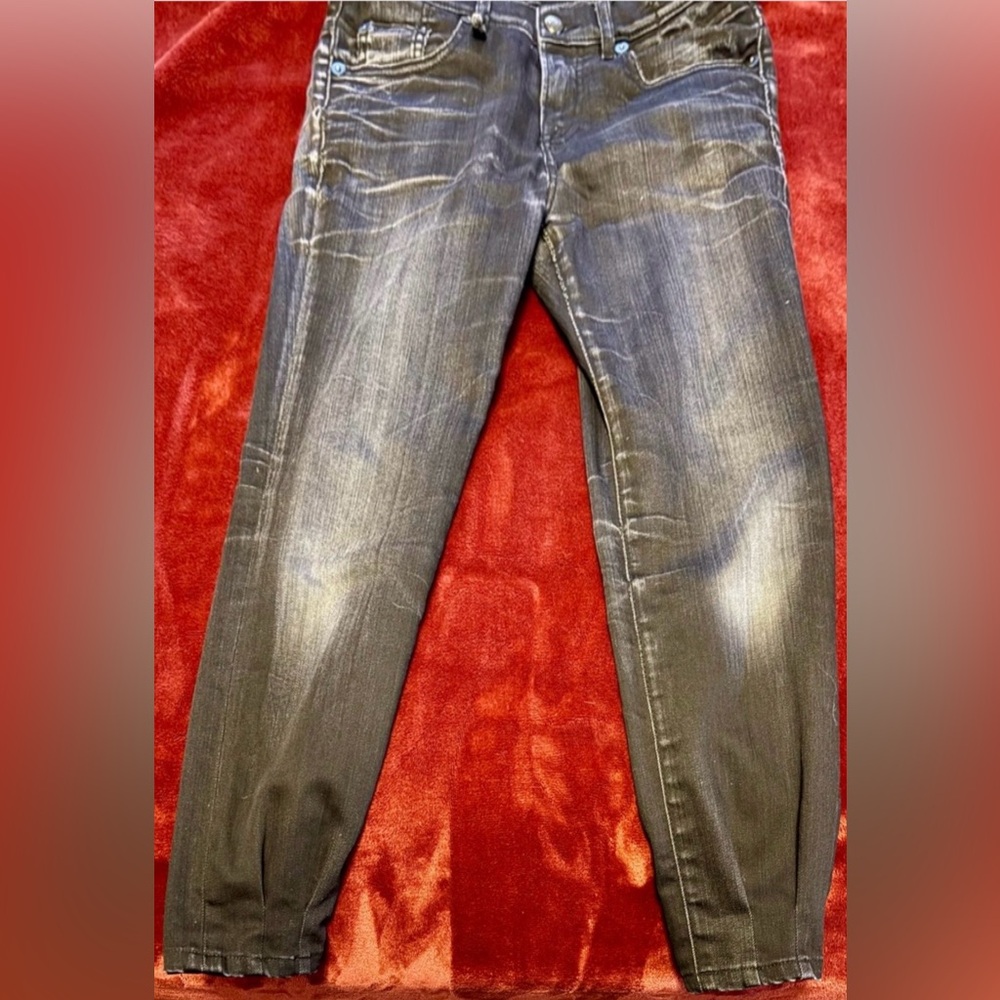 R13 Women's Black Washed Ankle Crop Jeans - Picture 2 of 8